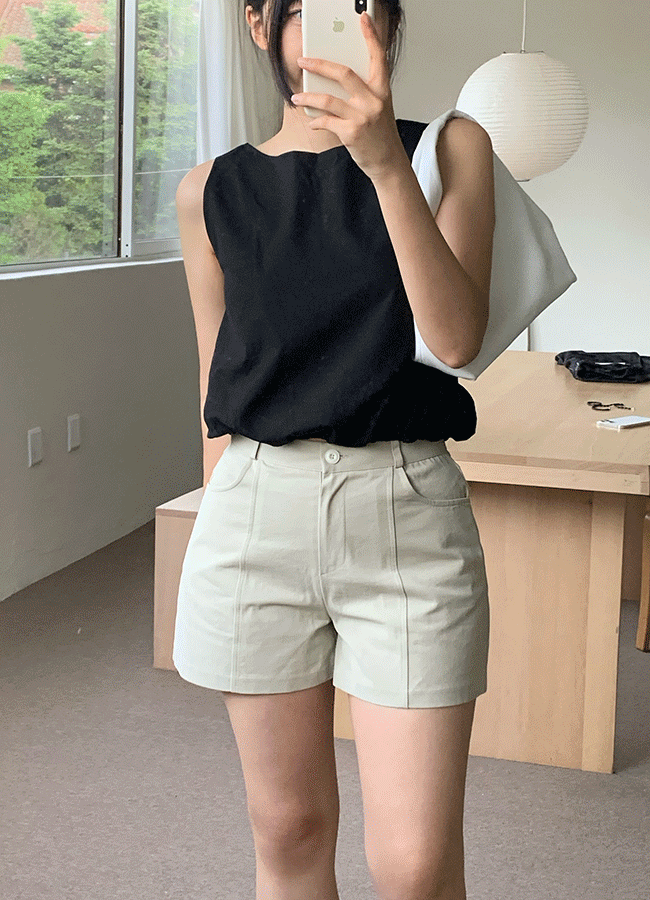 (바이오 워싱) Line button shorts (3color)