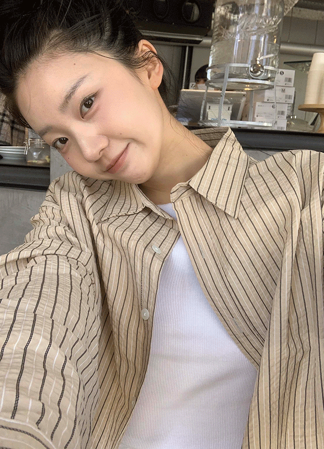 Mica stripe shirt (3color)