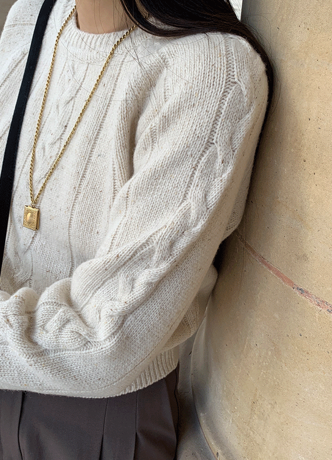 [Silk] Oui cable knit (2color)